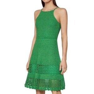 BCBGMaxAzria Green Crochet Midi Dress